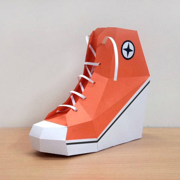 DIY Papercrafts,Paper shoe,Canvas shoe,Printable shoe,3d shoe model,Converse shoe,Converse one star,Converse high shoe,Origami shoe,Lowpoly
