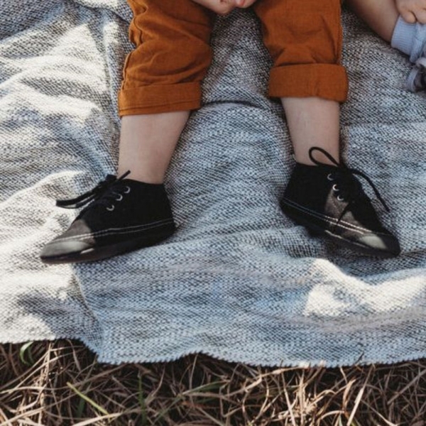 Coal Wanderers,  Black Canvas Shoe, Soft sole, Sneaker, Classic style, Flexible, Feather light, Perfect for growing feet, FREE storage bag