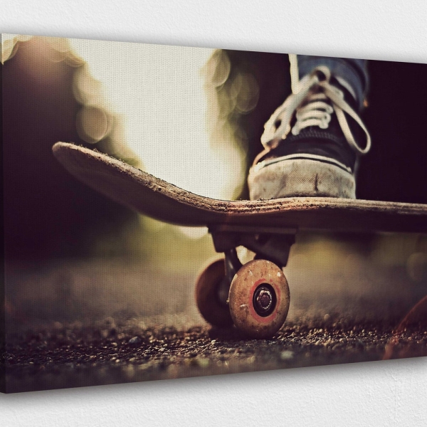 Vans Shoes on a Skateboard Canvas Wall Art Design | Poster Print Decor for Home & Office Decoration I POSTER or CANVAS READY to Hang
