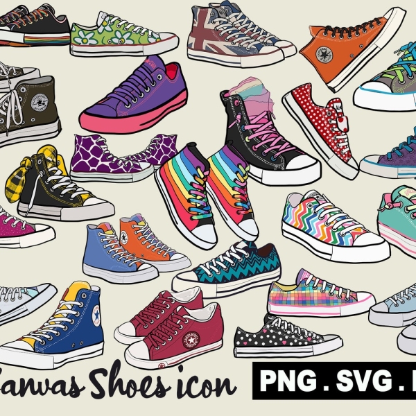 Canvas shoes Designs SVG PNG PDF, Clipart, Personal and Commercial use, Instant Download, Digital Print