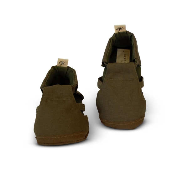 Khaki Soft Sole Sandal, Baby and Toddler Shoes, cotton canvas, Durable, Lightweight, Machine washable, Designed and Made in Australia