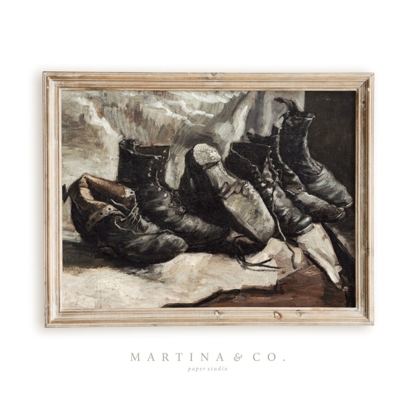 Old Shoes | Vintage Painting | Digital PRINTABLE Wall Art