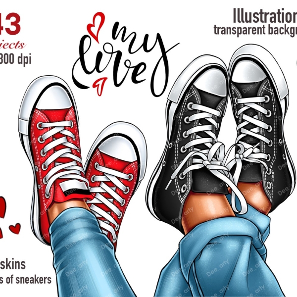 Shoes clipart, Couple png, Sneakers clipart, Lovers legs png, Gift for her, Fashion illustration, Family look clipart, Instant download
