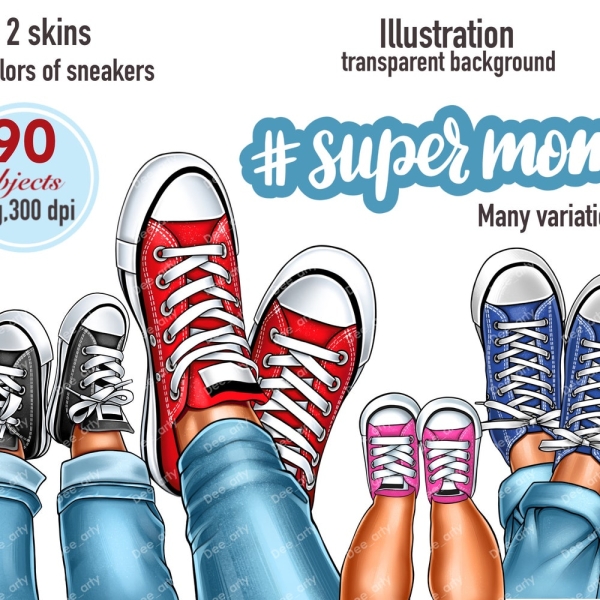 Mom son daughter clipart, Mom and kids clipart, Family look clipart, Family legs clipart, Fashion clipart, Family feet png, Mother's day png