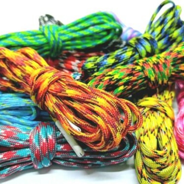 Multicolour Rope Shoe Laces For Walking Hiking Boots Cord 4mm Camouflage Pattern