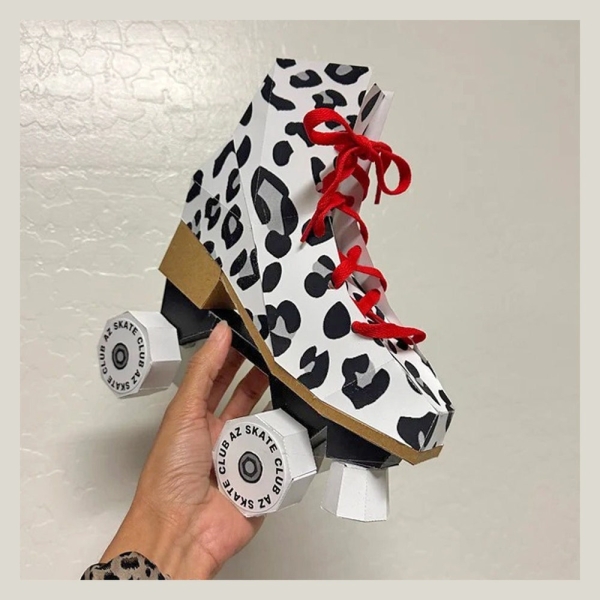 DIY Papercraft Roller skate shoes,Canvas shoe,Skate shoes,3d shoe,Paper shoe,Roller derby skates,Print and fold,Instant digital download