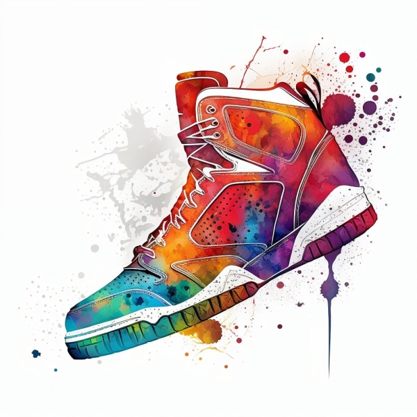 Watercolor Jordan Sublimation PNG, Basketball Shoes Digital Clipart, Jordan Shoe Wall Decor, Digital Download Printable art