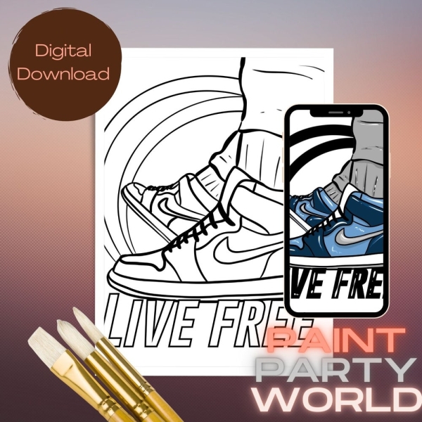 Canvas Printable/ Pre Drawn Outline Canvas/ DIY Canvas/ Party/ Paint Kit/ PNG/ paint party/ Adults