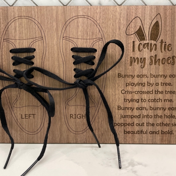 DIGITAL FILE - I can tie my shoes SVG, Learn to tie your shoes, Shoe tying practice, Digital file, Laser cut, Glowforge, Laser engraved