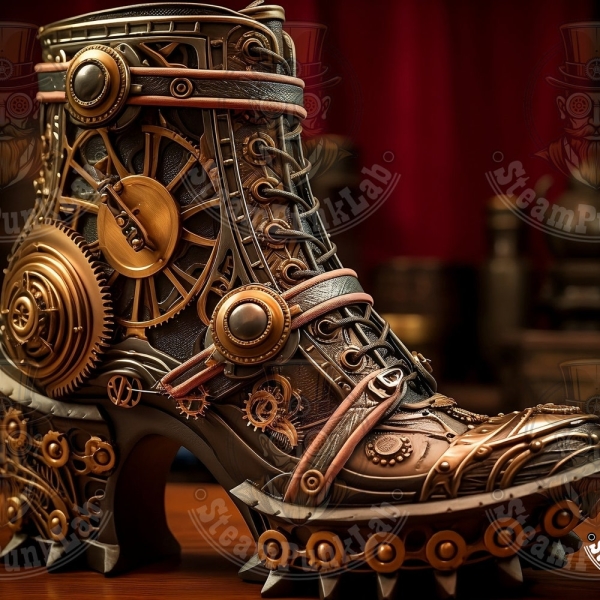 Steampunk Shoe, A Retro-Futuristic Masterpiece for Your Feet / Chaussure Steampunk, A Retro-Futuristic Masterpiece for Your Feet