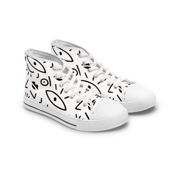 Doodle Abstract Women's High Top Sneakers - Black or White option