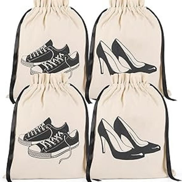 HANDWRITTEN TYPE Shoe Bag, Home And Travel, Dust bag for shoes, trainers, pumps, heels, sandals, Shoe Storage, Shoe organisation, Cotton Bag
