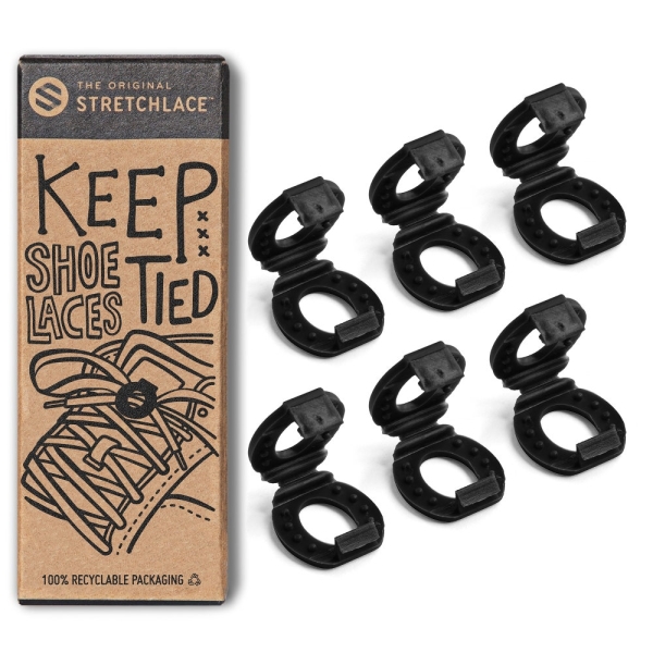 The Original Stretchlace Shoelace Knot Clips Keep Shoe Laces Tied & Secure | Shoelace Bow Clip Accessory