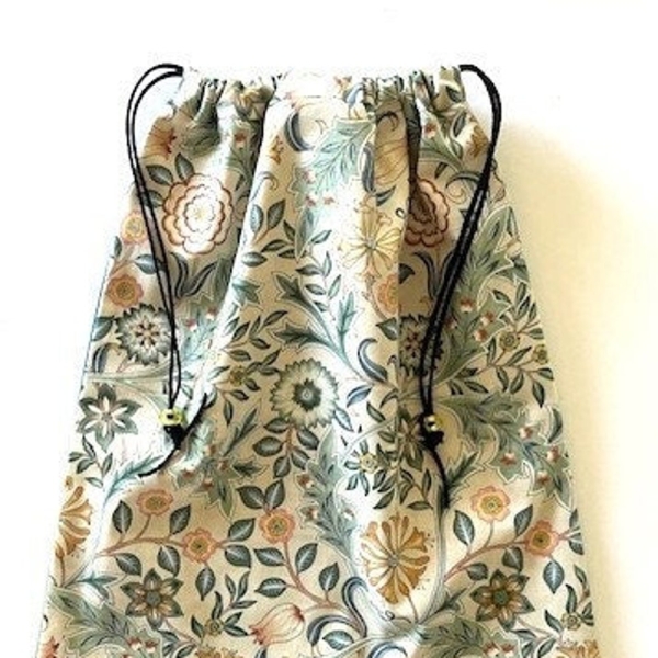 William Morris Fabric Shoe Bag 12 x 15 Lined  Lingerie Gift Storage Utility  WILHEMIA