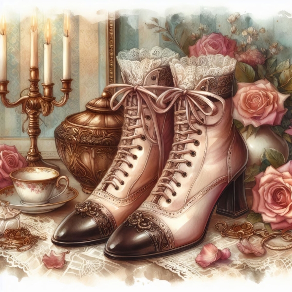 Victorian Shoes Clip Art Bundle 10 High Res Watercolor JPGs for Junk Journaling, Scrapbooking, Paper Crafts, Digital Download Kit