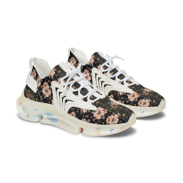 Floral Sneakers, Women's Shoes, Vintage Floral 2 Mesh Sneakers, Flower Design, White Sole Shoes, Women's Fashion Sneakers, Mother's Day Gift