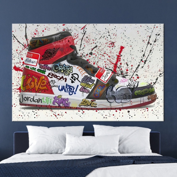 3D Wall Art, Shoe Hype Sneaker, Large Wall Art, Custom Wall Hanging, Sneaker Canvas, Shoes Art, Modern Wall Decor, Canvas Wall Art Decor