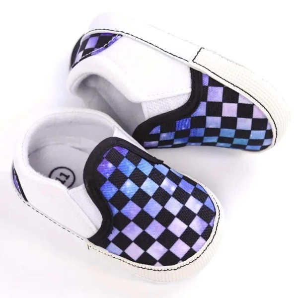 Multicolour checkboard pattern Baby shoes, trainers, soft sole, baby gift, first shoes
