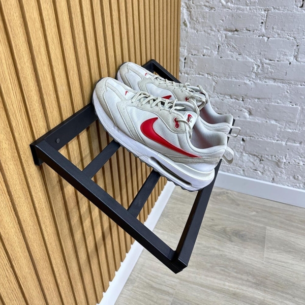 Entryway dorm wall mount metal shoe rack, Industrial modern hallway organizer, Custom boot shelves gift, Small farmhouse home mom gift