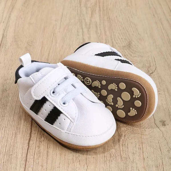 Black & white stripe Baby shoes, trainers, baby gift, first shoes