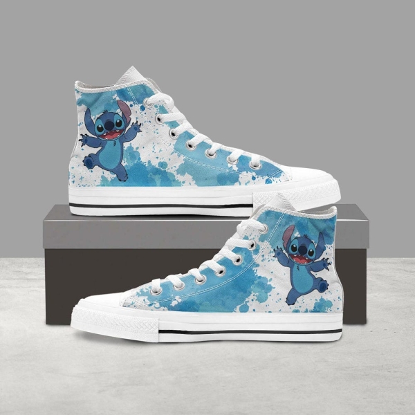 Funny Stitch Shoes, Disney Stitch Canvas Shoes, Lilo And Stitch Sneakers, Stitch High Top Shoes, Stitch Lover Gift, Birthday Gift