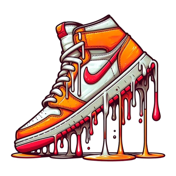 Dripping Sneakers Png, Dripping Png, Dripping Sneakers Clipart, Sublimation design, Sports Shoes, Orange Shoes Png, Perfect for shirts