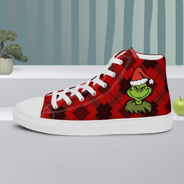 The Grinch Christmas Men’s high top canvas shoes