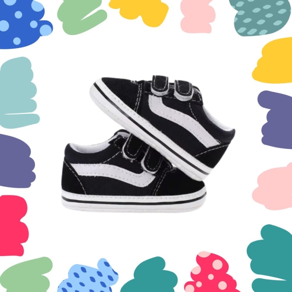 Baby Shoes Multicolor Slip On Sneaker Shoes Soft Sole Toddler Shoes for Boys & Girls Soft Sole Newborn Baby Vans Style 0-18 Month