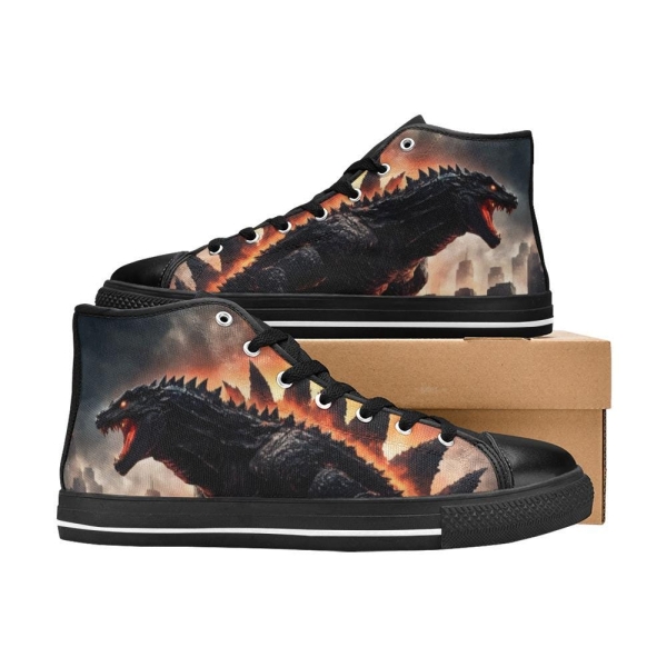 High Top Shoes High top sneakers Godzilla Kids Shoes Godzillas children sneakers Gojira sneakers Kaiju Comics sneaker