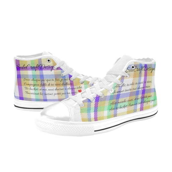 Aquila High Top Canvas Kid's Shoes (Big Kid) (Model 017)