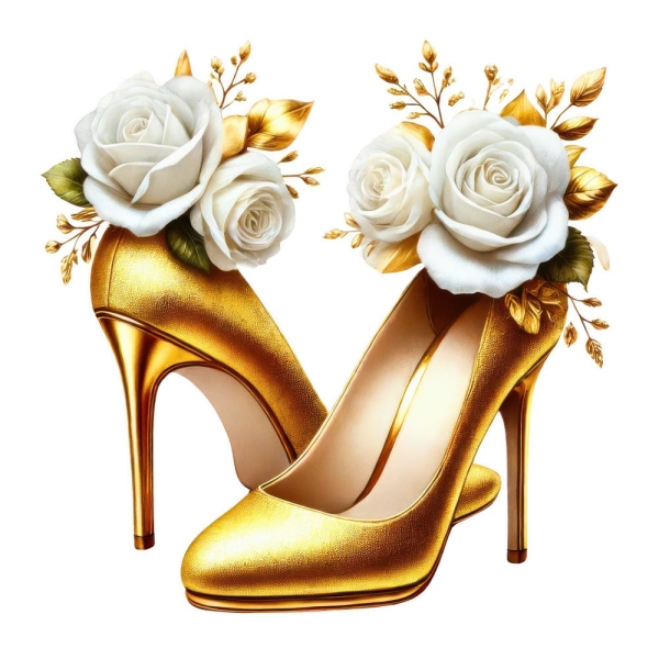 12 PNGs | Floral Prom Shoes Clipart | Elegant High Heel Floral Clipart Bundle | Wedding Shoes | Fashion Shoe | Printables | Commercial Use