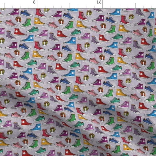 Sneakers Fabric - Shoes By Cassiopee - Shoes Tennis Shoes Hip Canvas Sneaker Colorful Rainbow Cotton Fabric By The Yard With Spoonflower
