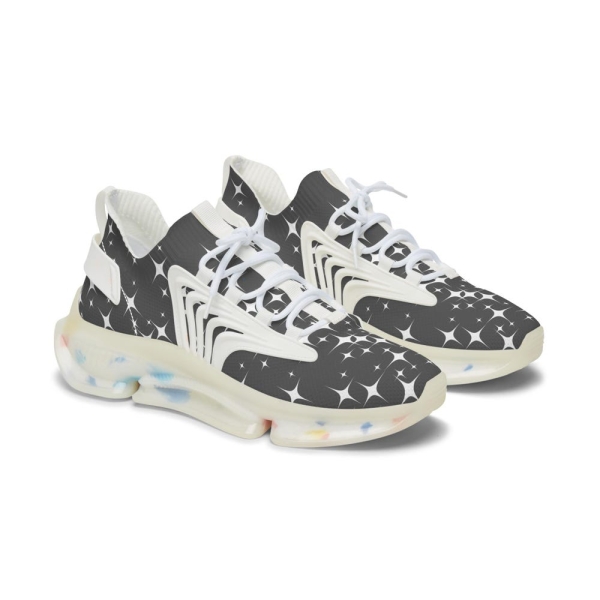 Grey Sparkling Women's Mesh Sneakers Trendy Athletic Shoes, Fashionable Footwear, Lightweight Running Shoes, Ideal for Casual Outfits