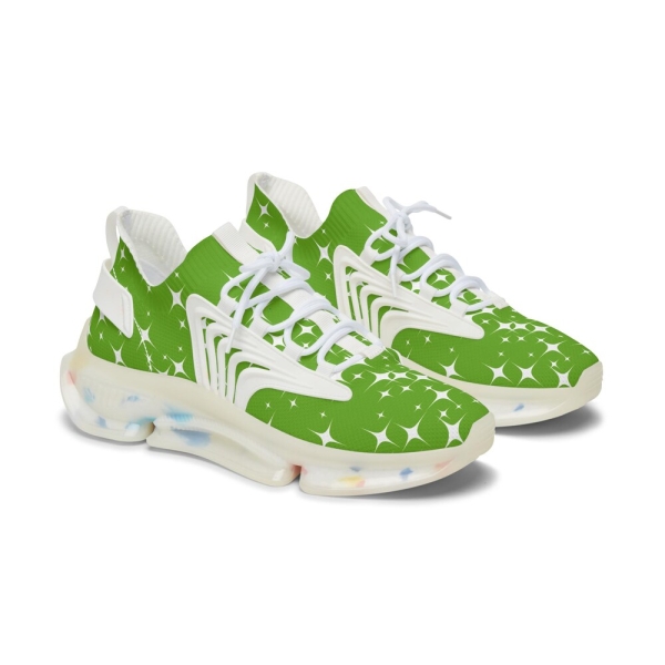Dark Green Sparkling Women's Mesh Sneakers Trendy Athletic Shoes, Fashionable Footwear, Lightweight Running Shoes, Ideal for Casual Outfits