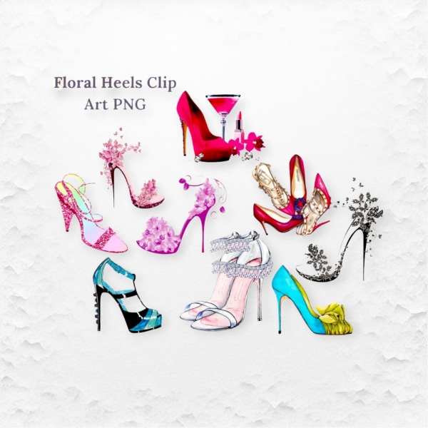 Shoe Clip Art: High Heels Transparent PNG, Women's Shoes PNG, Digital Download, Printable Shoe Graphic, Fashion Design Element