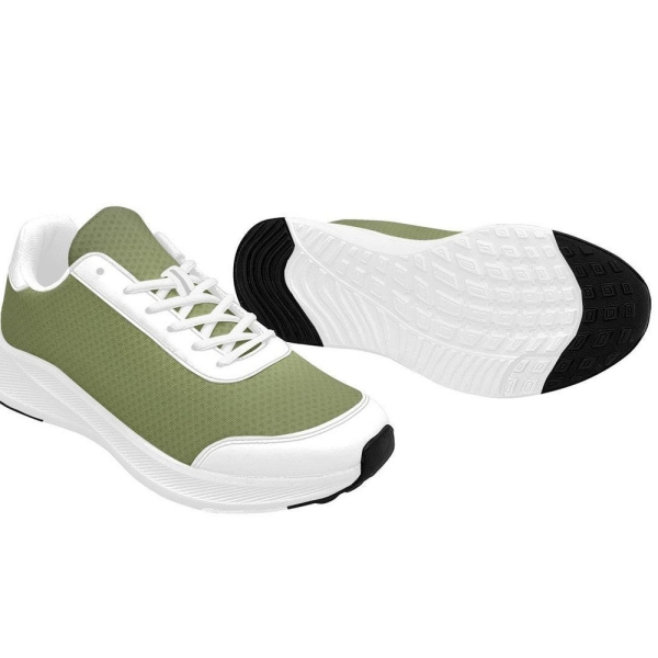 Womens Two Tone Green and White Mudguard Running Shoes – Lightweight Breathable Stylish Sneakers for Her, Comfortable Athletic Walking Shoes