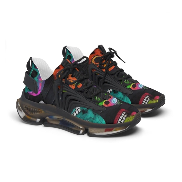 What a Design! Colorful Skull Mesh Sneakers, Lightweight Sneakers, Unique Athletic Shoes, Trending Fashion Sneakers, Casual Sneaker Gifts