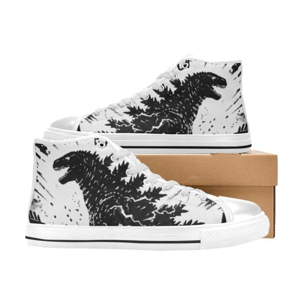 High Top Shoes High top sneakers Godzilla Kids Shoes Godzillas children sneakers Gojira sneakers Kaiju Retro sneaker
