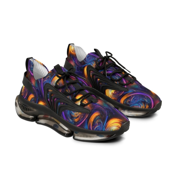Vortex Swirl Men's Mesh Sneakers 100% Mesh-Knit Polyester Lightweight Running Shoes Breathable Athletic Sneakers Futuristic Streetwear