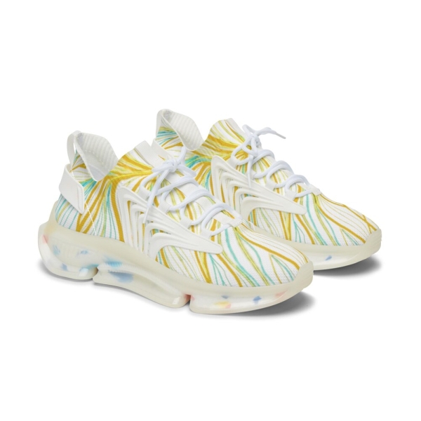 Easter Lily Mesh Sneakers | Original Yellow Floral Art by Tinker Creek Designs | Lightweight Spring Shoes for Women