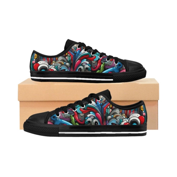 Colorful Bohemian Women's Sneakers, Stylish Casual Footwear, Everyday Sneakers, Comfortable Walkers, Vibrant Fashion Shoes