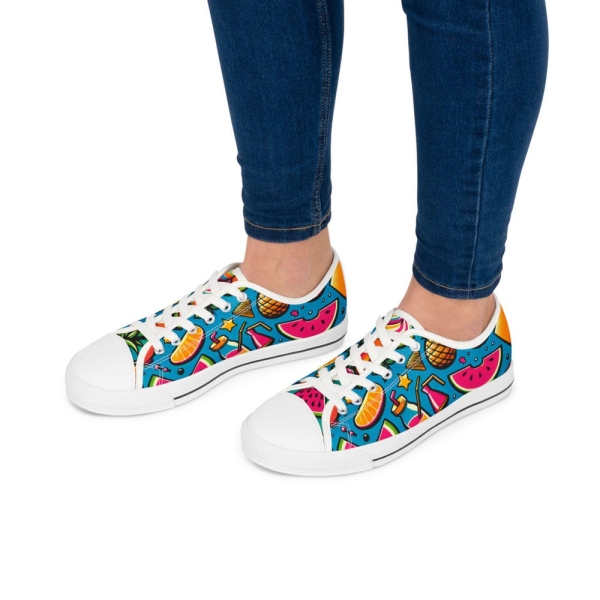 Colorful Summer Women's Sneakers, Rainbow Low Top Shoes, Beach Footwear, Stylish Casual Sneaks, Trendy Skateboard Trainers