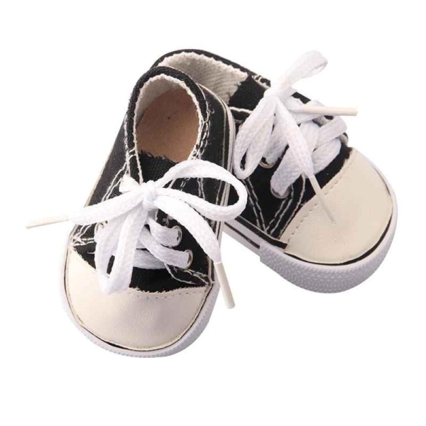 7cm Canvas Doll Shoes for 18" American Girl, 43cm Baby Dolls, Minikane, Miniland, Paola Reina – Converse Style Sneakers