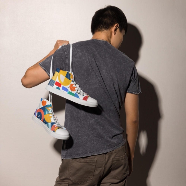 Men’s high top canvas shoes, Colorful Sneakers, Designer Sneakers