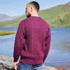 Men's Merino Wool Aran Sweater: Traditional Irish Fisherman Knit